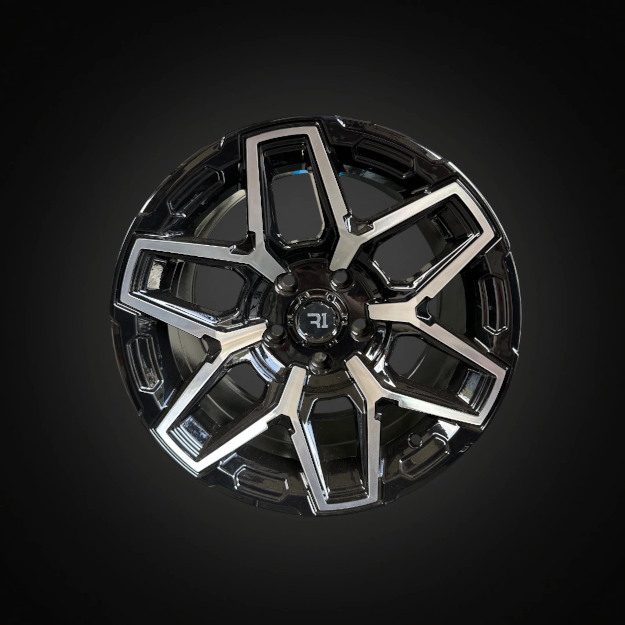 RIN R1 SPORT 154888 15X8 5X114.3 BLACK MACHINE ET-10 CB83